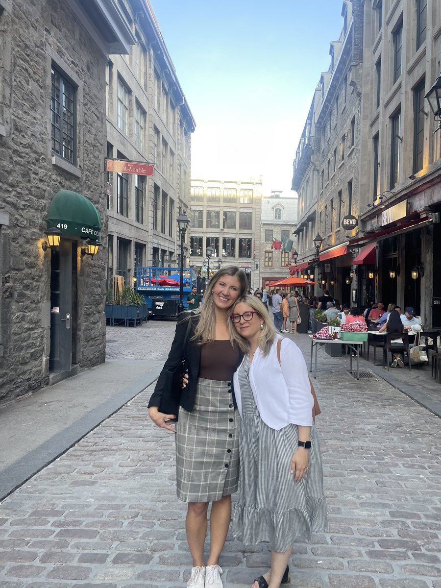 S_Montesanti's tweet photo. Celebrating @KaylaFitz’s 5 years with the CARE Research Lab, and her acceptance in @UCalgary Medical School starting July 1st! Grateful for her commitment to the Lab over the years. Enjoying beautiful old Montreal while attending CAHSPR23 Conference. https://t.co/gLSa3ekeUz