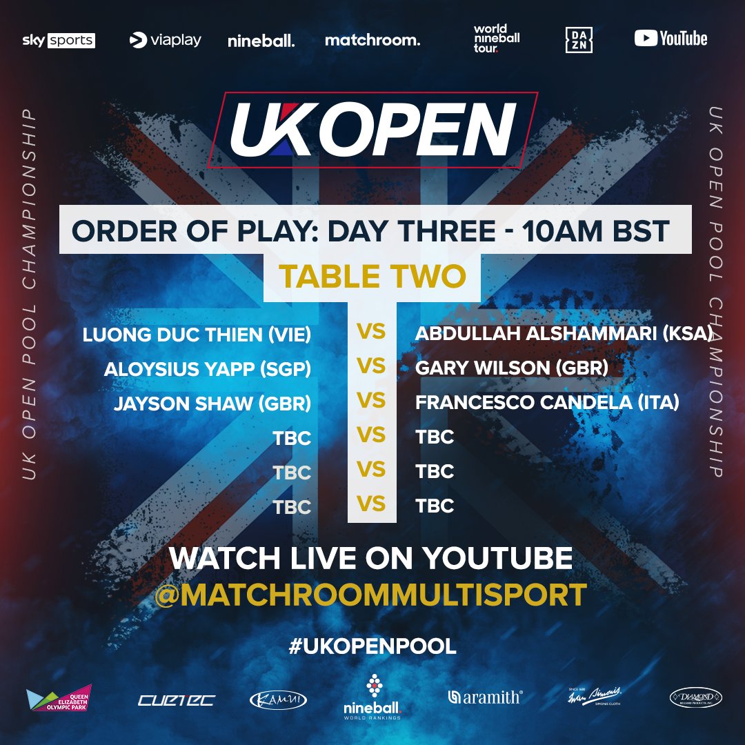 Day Three at the UK Open... this is where the fun begins!

#UKOpenPool 🇬🇧