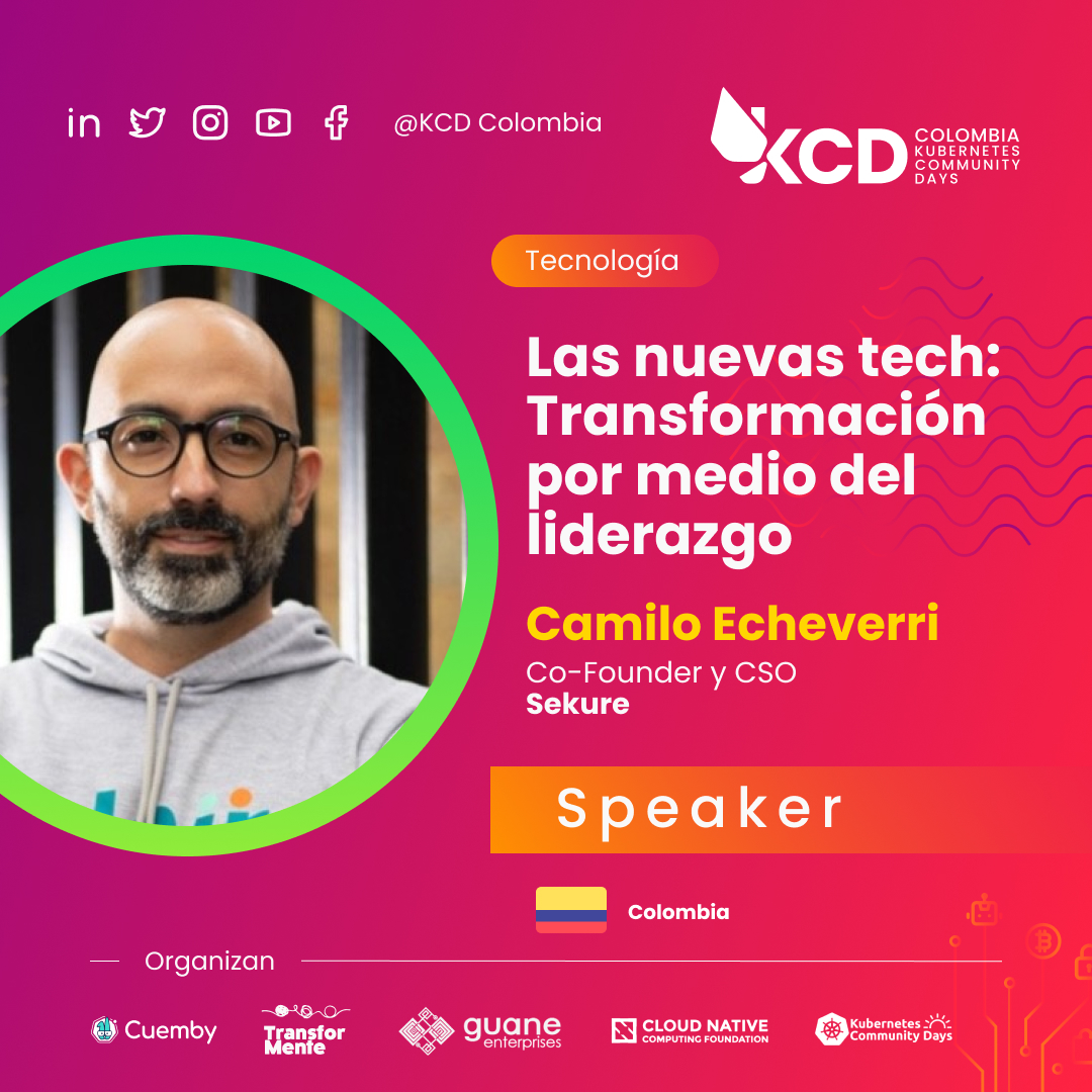 KCDColombia's tweet photo. Camilo Echeverri, Co-Founder y CSO de @SekureAPI, estará representando el sector #insurtech en nuestro panel "Las nuevas tech: Transformación por medio del liderazgo" en #KCDColombia2023. ¡Únete! https://t.co/ituyB8JTTJ 🚀 

#IngenieriaDeRiesgos #InnovacionTecnologica https://t.co/Vox5Mizb3L