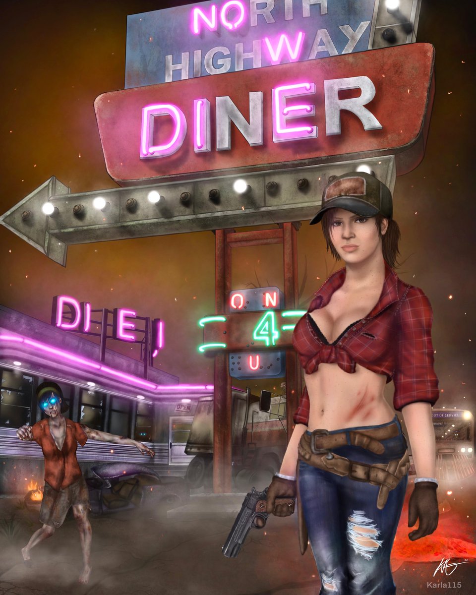 So here it is … My Misty/Diner drawing ! This took months ! But I’m happy to share it with you all ! @Treyarch @TreyarchCM  #codzombies #blackops2 #mistybriarton #tranzit #cod