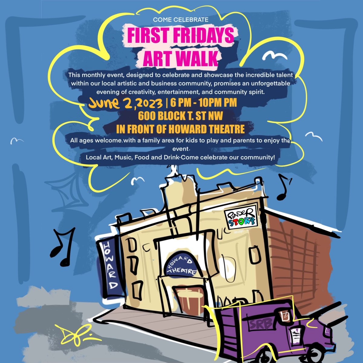shawmainstreets's tweet photo. NEW MONTHLY ART EVENT: #ShawFirstFridayArtMarket starts 06/02/23, 6-10 PM, on 600 block of T Street, NW, in front of @howardtheatre. Music, art, family fun. FREE. #funinshaw #loveshaw #shawdc  https://t.co/08Qeg5qSQI https://t.co/D0RHD5z0q0
