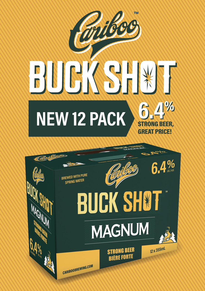 NEW #CaribooBuckshot 12’s have landed in #BritishColumbia and are AVAILABLE NOW at participating private retailers across the province! 💥🍻🦌

#CaribooBrewing #ThisBeerPlantsTrees