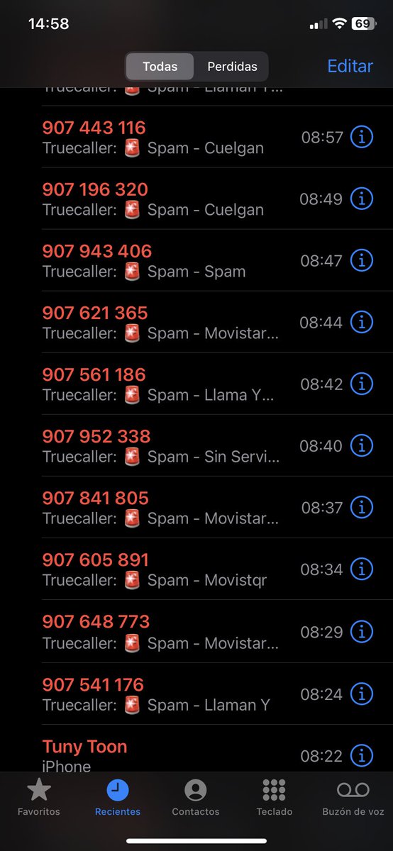 clozadapaz's tweet photo. Aló @MovistarPeru podrían dejar de hostigarme con sus llamadas por favor? He realizado una portabilidad hacia otro operador y pese a que ya se ha llevado a cabo siguen molestando todo el bendito día. Ya basta! Esta es solo una muestra de las llamadas de hoy @IndecopiOficial https://t.co/OdUK7jVIF3