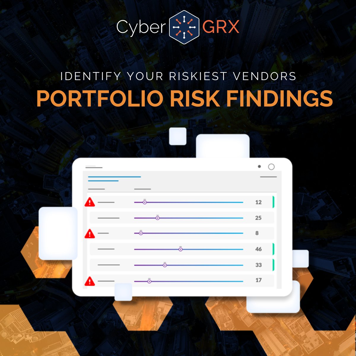 With Portfolio Risk Findings, CyberGRX leverages both attested data &amp; predictive risk profiles to provide a detailed report on customers’ riskiest vendors and their specific unmet gapped controls! 🔥 Read more here 👉 okt.to/rmDtp4
#Cybersecurity #thirdpartyrisk