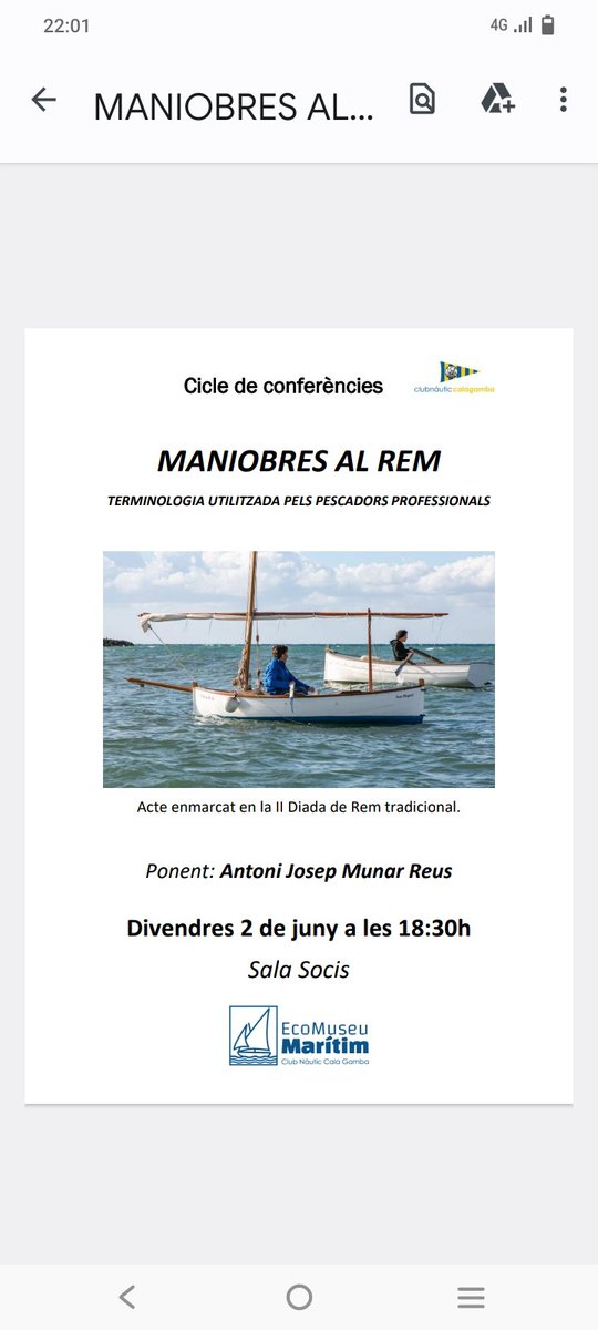 Ja hi ha 15 embarcacions inscrites a la Diada de Rem que comença aquest divendres amb la ponència d'Antoni Josep Munar sobre maniobres al rem #emdinmycountry