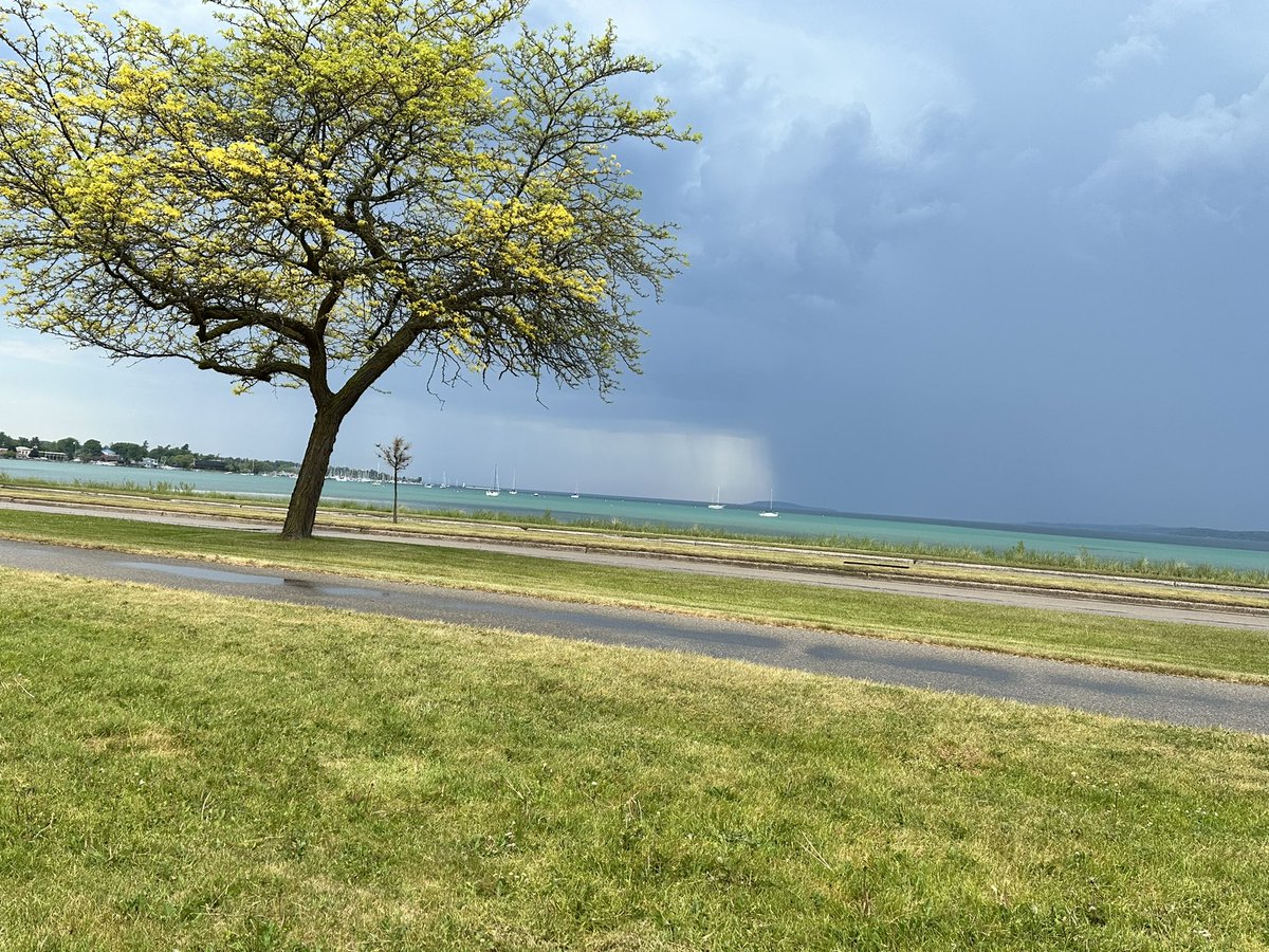 LizzyWilliams64's tweet photo. Crazy quick storm! @upnorthlive 
That's Elmwood marina on the left. https://t.co/slTBJ0i932