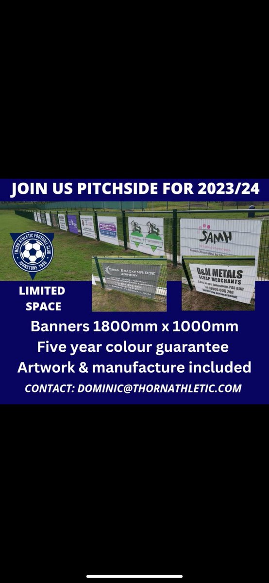 barrymcl5's tweet photo. Going into our 2nd season as a @OfficialWoSFL side , we are looking for sponsors to partner @ThornAthleticFC as we build and progress as a club . 

Excellent social media following and exposure to promote your business . 

Get in touch for more details  . . . 👍👍👍 https://t.co/QmFqIwjeXj
