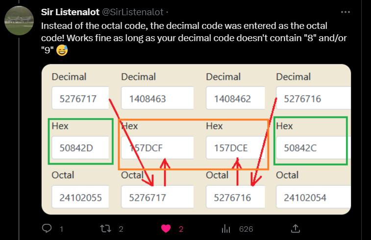 giammaiot2's tweet image. Interesting bug, it doesn't look like a decoding error but something mismatches something.

But what code is it from? 

Which adsb ground stations are affected and where in the code and what code does it happen?

#ADSB #MODES  #FLARM