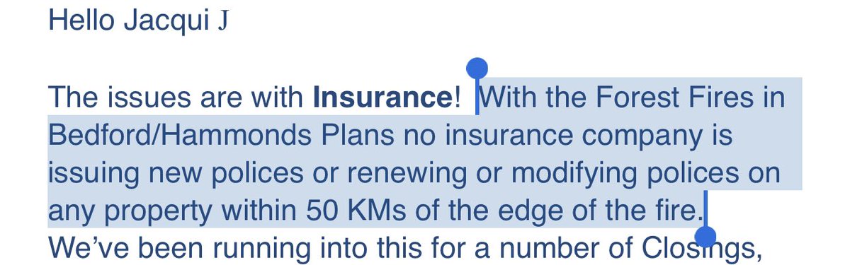 REALTOR_Jacqui's tweet photo. From a lawyer I’m working with on an upcoming closing… those house hunting should be aware, no insurance = no mortgage https://t.co/oihYQ60nzt