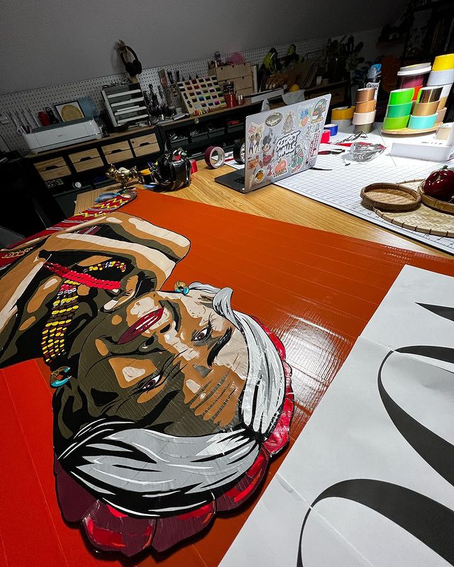 facefwdorg's tweet photo. Check out Leah Abucayan's awe-inspiring artwork, a heartfelt tribute to Apo Whang-Od. 🎨🖼 

Using duct tape, she recreated the iconic @voguephcover. 👏 Prepare to be amazed! ✨

#tapeart #artph #facefwd #facefwdorg https://t.co/vlXErZRE7L