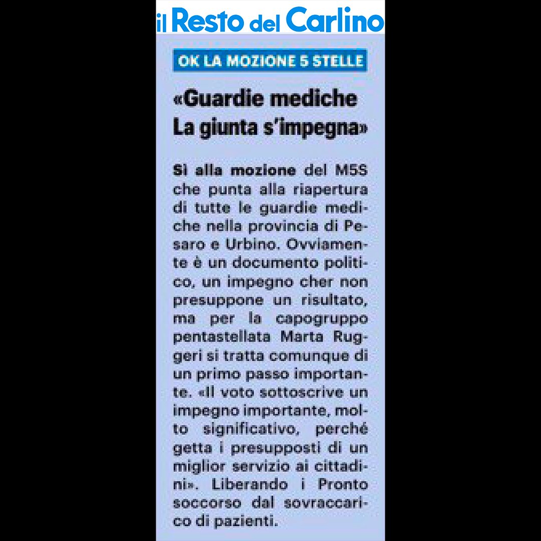 marta_ruggeri's tweet photo. Mozione di M5S sulla sanità
Riapertura di tutte le guardie mediche nella provincia di Pesaro e Urbino, c’è l’impegno
Approvata all’unanimità mozione di Ruggeri: «Ottenuto un risultato importante» https://t.co/WKOU3DnDMF