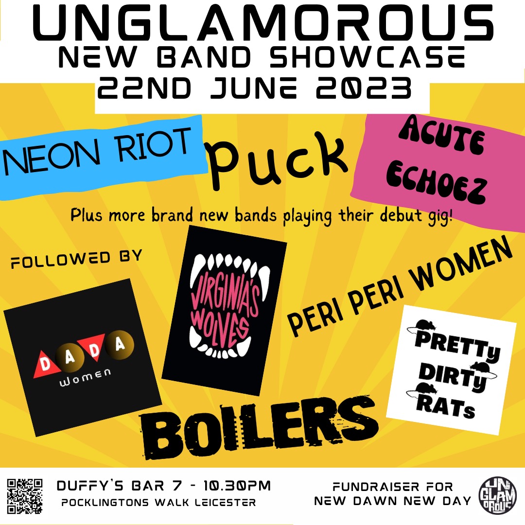 Another gig! This one is with lots of our @unglamorous2022 sister bands including the debut of at least 3 brand new bands @duffys_bar #leicester  all proceeds will go to the fabulous charity @NDNDLeics #punk #diymusicians