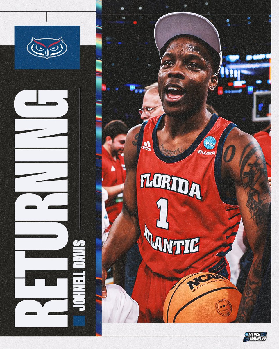 Two Owls make their return 🦉

Johnell Davis and Alijah Martin will be back in the backcourt for FAU next season 🔙