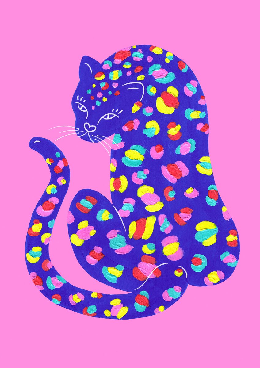 wildechloe3's tweet photo. This funky rainbow leopards been in my head all day &amp; night now here she is purr 
.
.
.
#art #artwork #artist #illustration #illustrator #painting #acrylic #acrylicpainting #acrylicpaint #drawing #mixedmedia #procreate #digitalart #digitalillustration #wildechloeart #leopard https://t.co/g2NEQ5cYyl