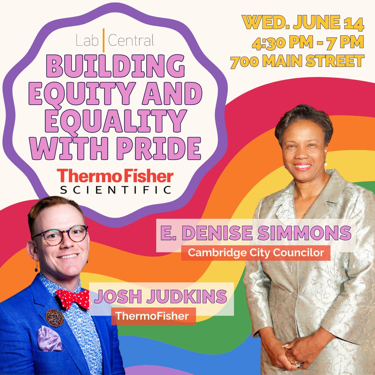 LabCentral (@labcentral) on Twitter photo We're celebrating Pride this year with a special conversation in partnership with <a href="/thermofisher/">Thermo Fisher</a>! Former <a href="/CambMA/">City of Cambridge</a> mayor and current City Councilor E. Denice Simmons will join us to talk about Cambridge's past and future, equity for marginalized communities in gov. and science, and We're celebrating Pride this year with a special conversation in partnership with <a href="/thermofisher/">Thermo Fisher</a>! Former <a href="/CambMA/">City of Cambridge</a> mayor and current City Councilor E. Denice Simmons will join us to talk about Cambridge's past and future, equity for marginalized communities in gov. and science, and