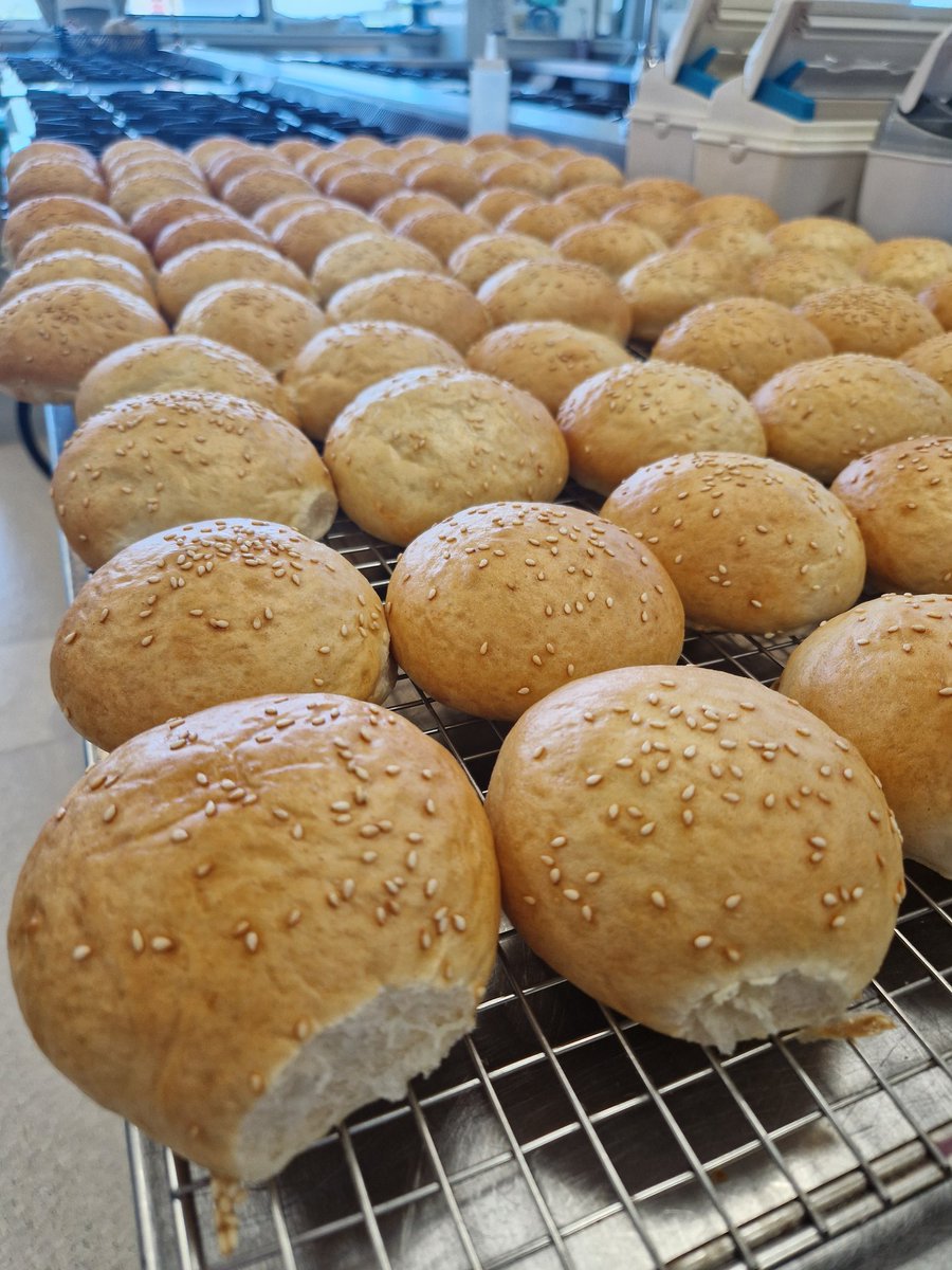 Sesame Burger Buns made today for our last Bistro service of this session <a href="/SLCek/">South Lanarkshire College</a> . American Diner menu tomorrow