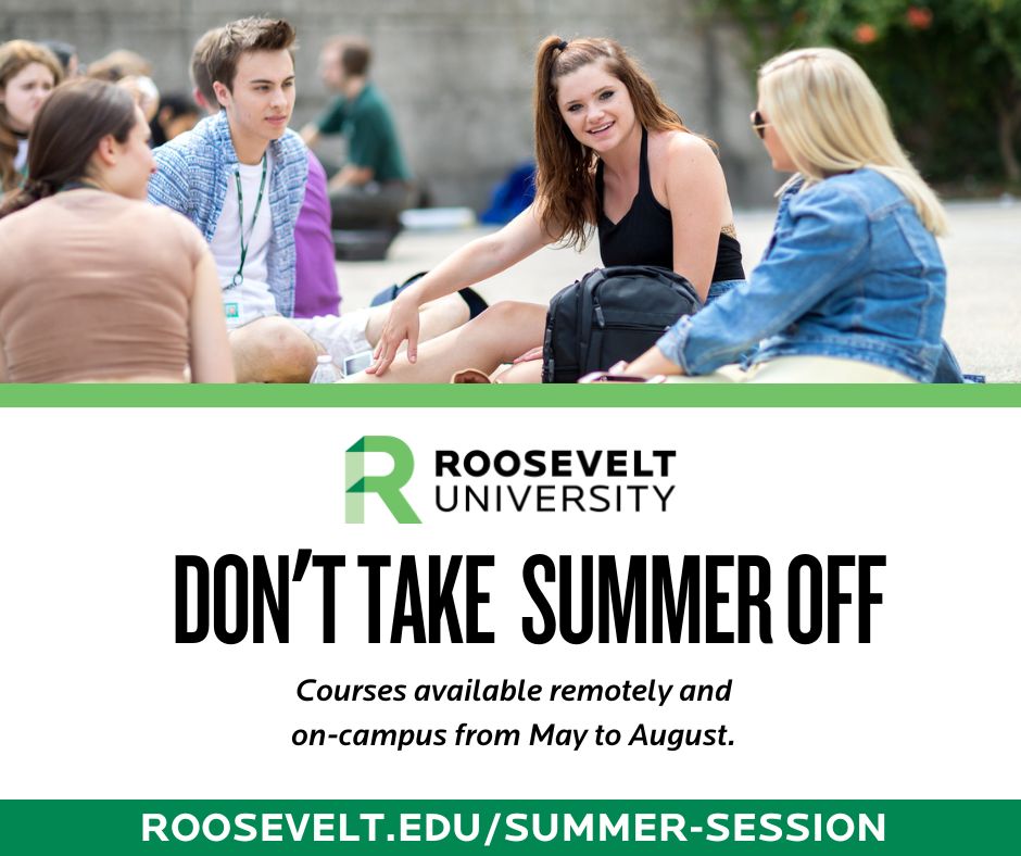 Get closer to your degree with our flexible course schedules and wide range of online and in-person summer courses. 
☀️ Learn more: roosev.lt/3LF4qYh 

#RUsummer #education #rooseveltu