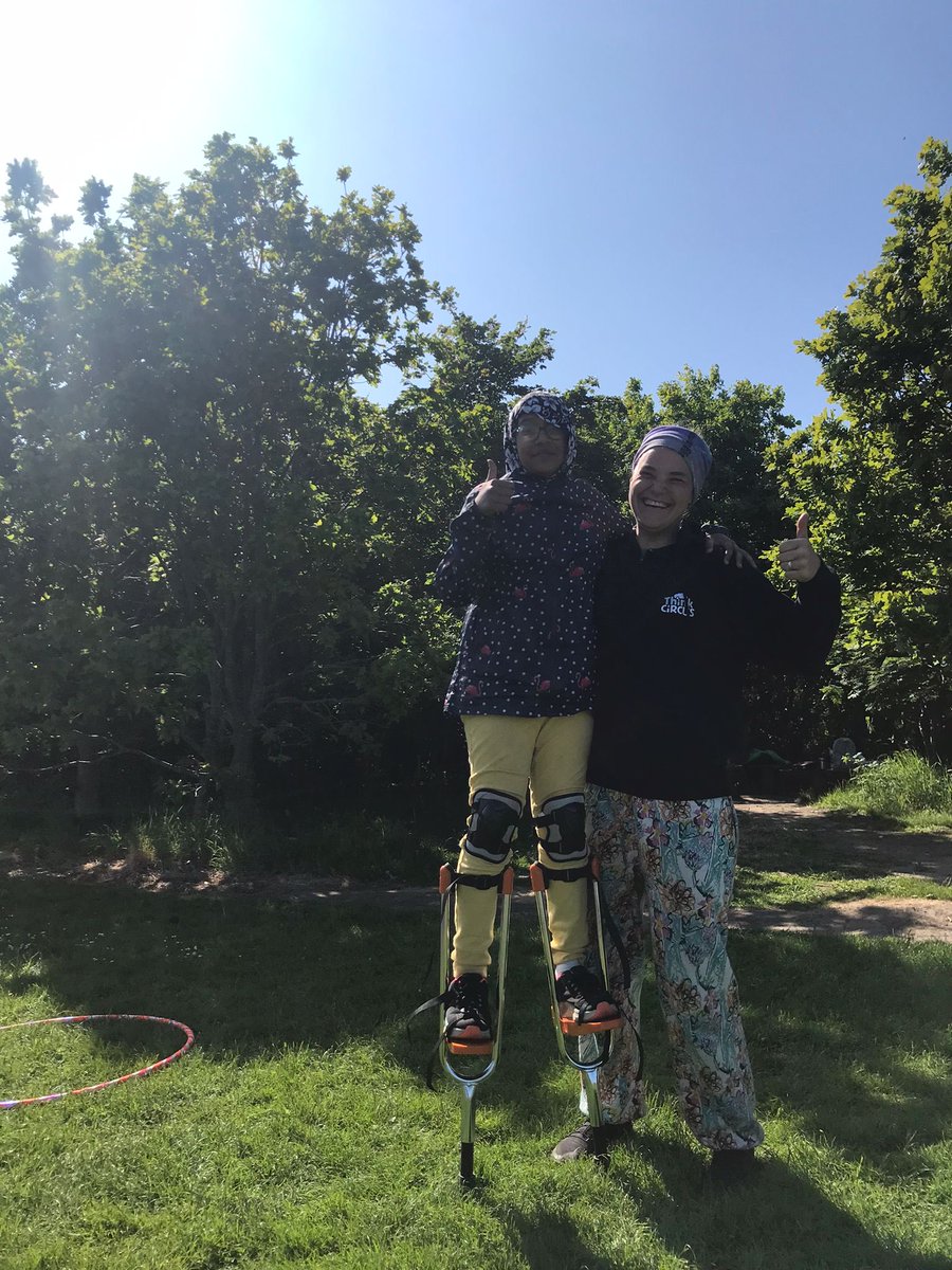 Stilt walking in the sunshine. What is not to love about our ⁦@Castleview_PS⁩ Forest Circus Girls. #buildingresilience #positiverelationships