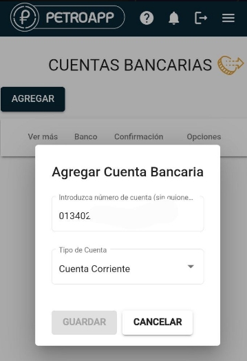 PetroDivisa's tweet photo. 🚨Las cuentas bancarias registradas en la #PetroApp fueron eliminadas y el sistema no te deja agregarlas nuevamente, adicional a esto todas las órdenes de compra y venta de las 4 criptomonedas fueron eliminadas. La junta reestructuradora de la Sunacrip nos tiene desinformados. https://t.co/JN4yPKiJHT
