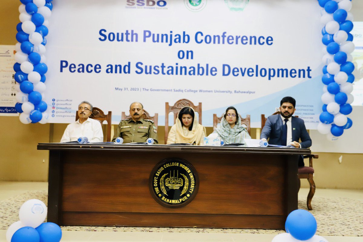 SSDOPakistan's tweet photo. South Punjab Conference on Peace &amp; Sustainable Development organised by SSDO at Govt Sadiq Women University, Bahawalpur.  #bahawalpur #sadiqwomenuniversity #southpunjab #peacebuilding #sustainabledevelopment #sdgs @usembislamabad @ConnectSDGs https://t.co/mkw3s0N32X