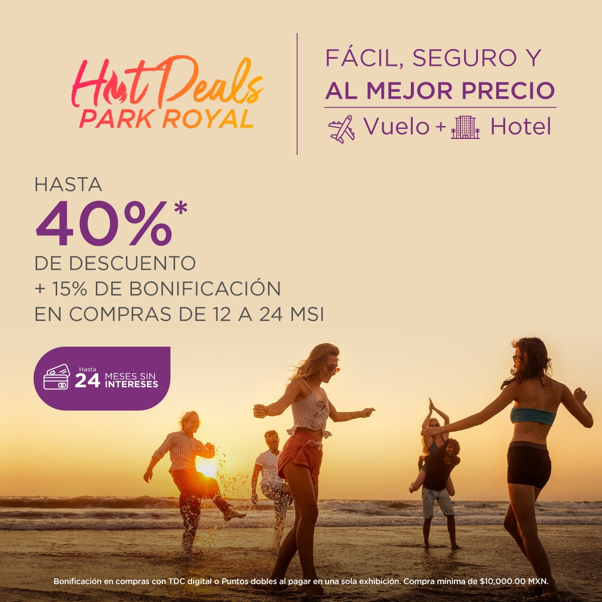 ¡Las vacaciones de verano están a la vuelta de la esquina!🌊🌴Ármalas con el mejor paquete de vuelo + hotel durante los 🔥hot deals de #GrandParkRoyalLuxuryResorts🔥Reserva antes del 6 de junio de 2023 y hospédate hasta 22 de diciembre de 2024🌅 👉paquetes.park-royalhotels.com