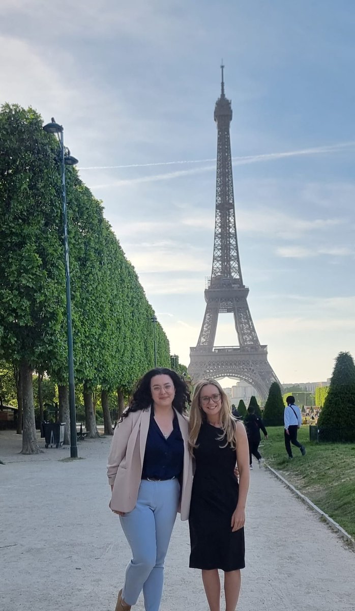 Briefly escaping the negotiation rooms, huge shout out to my wonderful <a href="/OfficialZSL/">ZSL</a> colleagues <a href="/bethan_laughlin/">Bethan_Laughlin</a> and Shauna who are in Paris (Eiffel Tower✅) highlighting the importance of communities and nature in the #PlasticsTreaty #INC2 🙌🏽🐠🌱