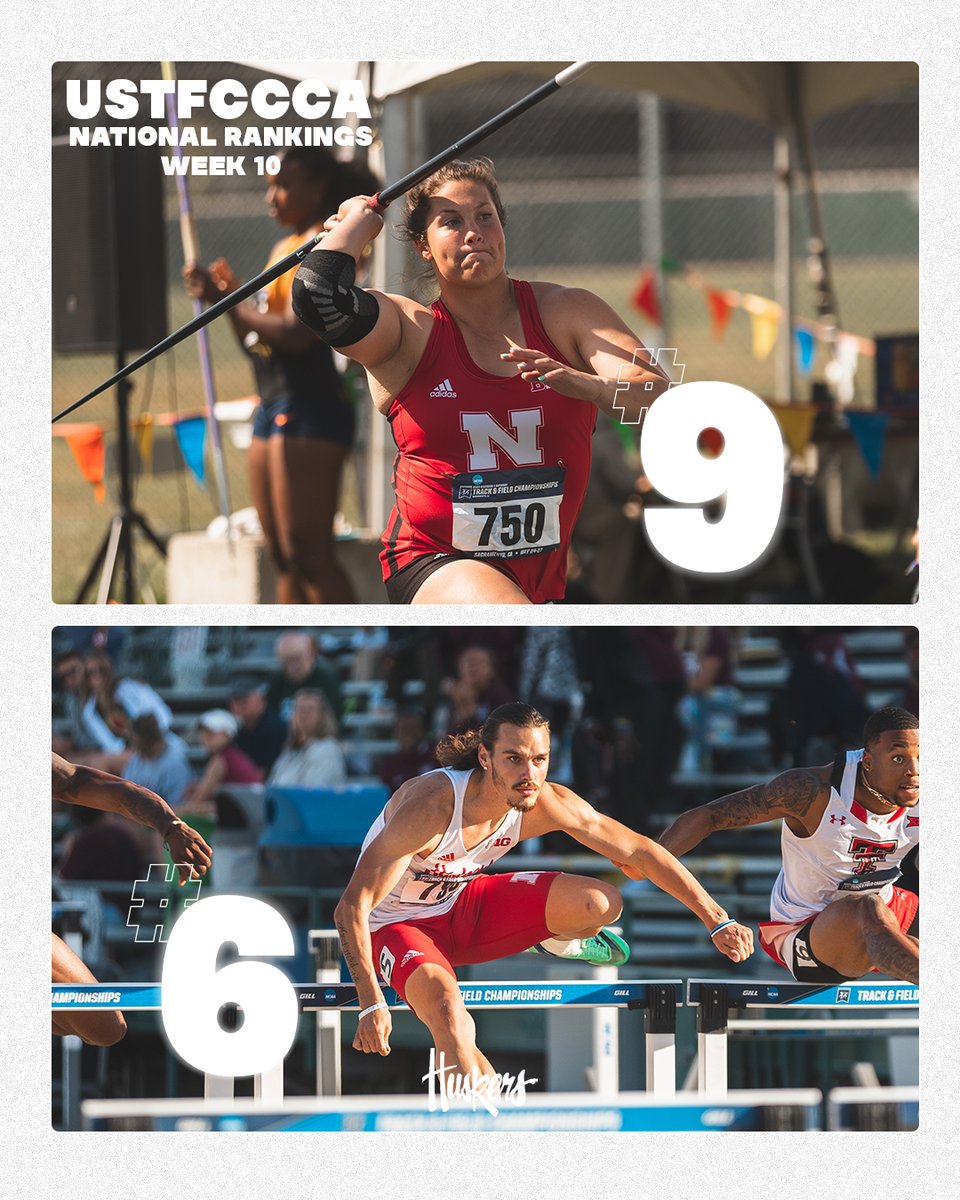 HuskerTFXC's tweet photo. Week 10 Outdoor National Rankings

9th is the best outdoor ranking ever for the Husker women since the rankings started in 2008. https://t.co/hpmpw1e377
