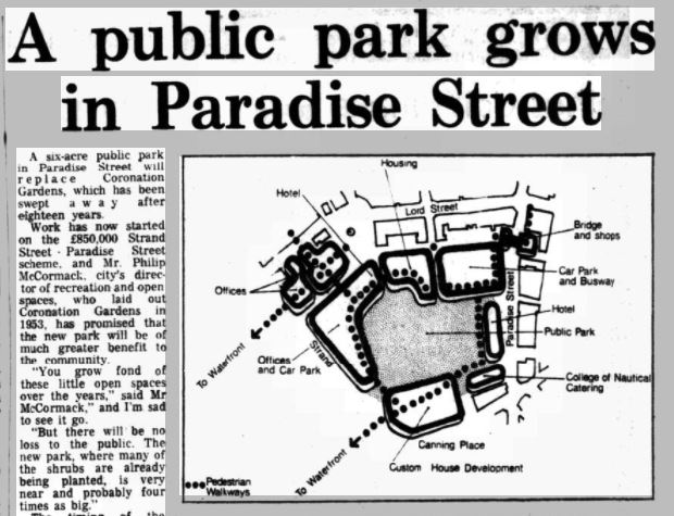 #Liverpool OTD - 1953: Coronation Gardens opened on the Paradise Street Blitz site. Replaced 1971