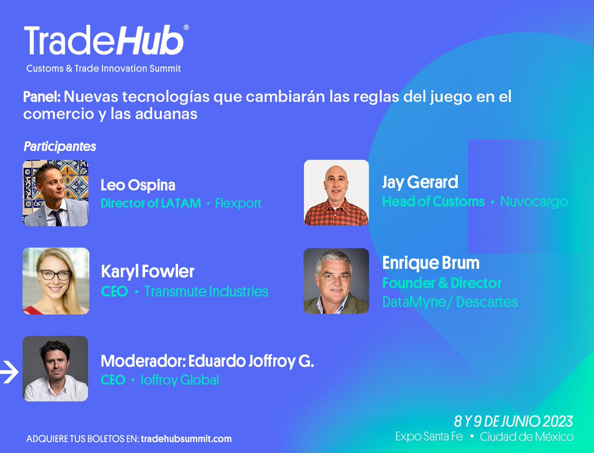 tradehubmx's tweet photo. #PanelDeTradeHubSummit
📢 ¿Qué deberían estar haciendo los diferentes actores del ecosistema en lo que respecta a la innovación, la colaboración y el aumento de sus sistemas actuales? 📢
BOLETOS ➡https://t.co/xubGAGxbMu
#TradeHubSummit #GlobalTrade
#Innovation https://t.co/GdhROA6uhl