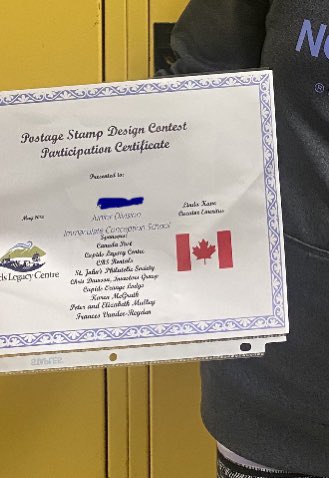 Congratulations K on receiving an Honourable Mention for your entry in the Cupid’s Legacy Postage Stamp contest.  We are so proud of you! <a href="/NLESDCA/">NLESD</a> <a href="/CupidsLegacy/">Cupids Legacy Centre</a>