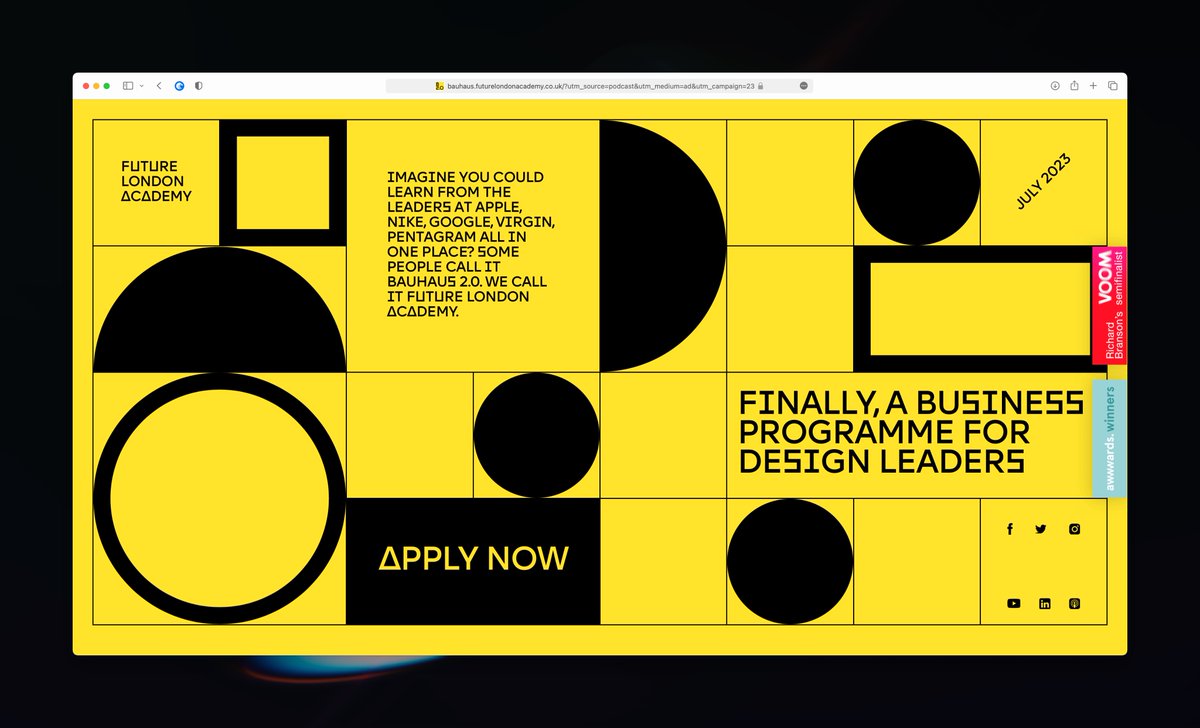 designdetailsfm's tweet photo. Thank you to @flondonacademy for sponsoring last week's episode of the show! Applications are now open: go learn from the best, including design leaders at Apple, Nike, Google, Pentagram, and more 🔥

Click here to learn more → https://t.co/aw9qzxI6mw https://t.co/lmDlnrS08Q