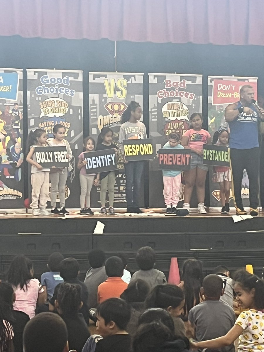 Here at School No. 2 we are dream makers not dream takers. A terrific and exciting visit from Omega Man! #strength #school2strong #happiestschoolinamerica