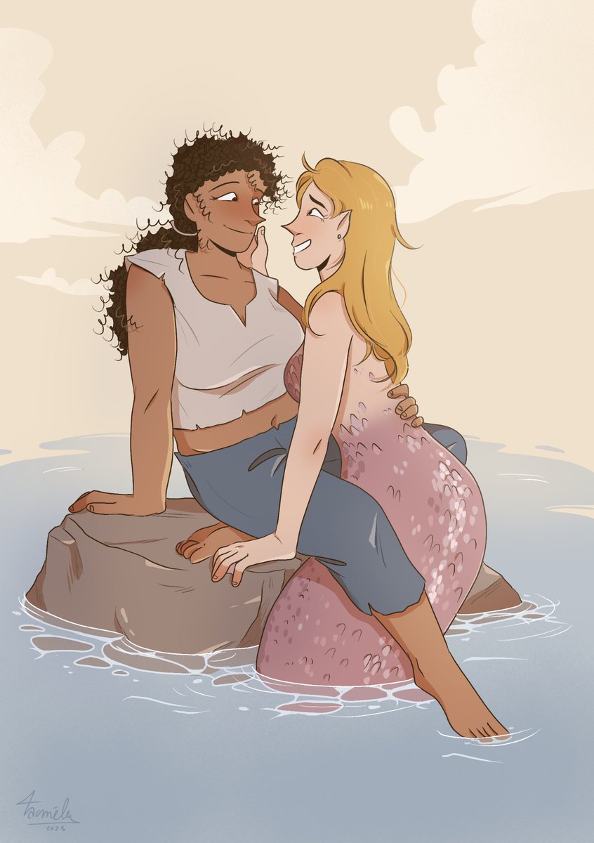 tacmela's tweet photo. Et une autre illustration pour le Mermay, avec cette fois-ci Mélanie et Agnès ! (parce que je les adore et je les dessine pas assez) https://t.co/Tu9AfTQZp4