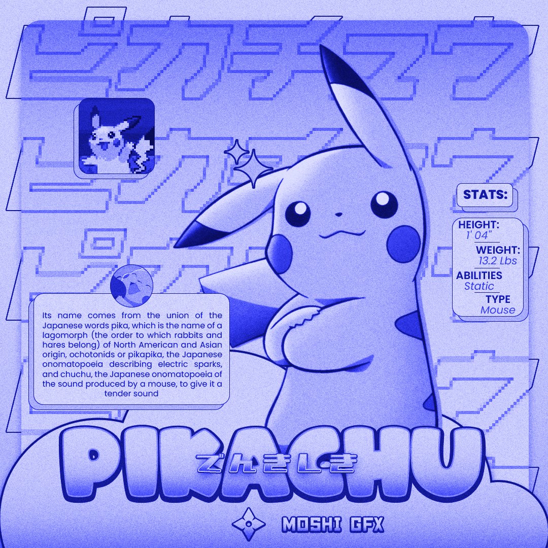 GAOXNG1's tweet photo. Pikachu (Ui infographic) for a weeb blog - Moshi GFX
Commissions open, dm to get yours! (New prices)
Support appreciated π&π·
#MoshiGFX #anime #pikachu #Pokemon #candystyle #uidesign #Y2K #commissionsopen #defiantmedia #DFM https://t.co/8xVJzbvlWz