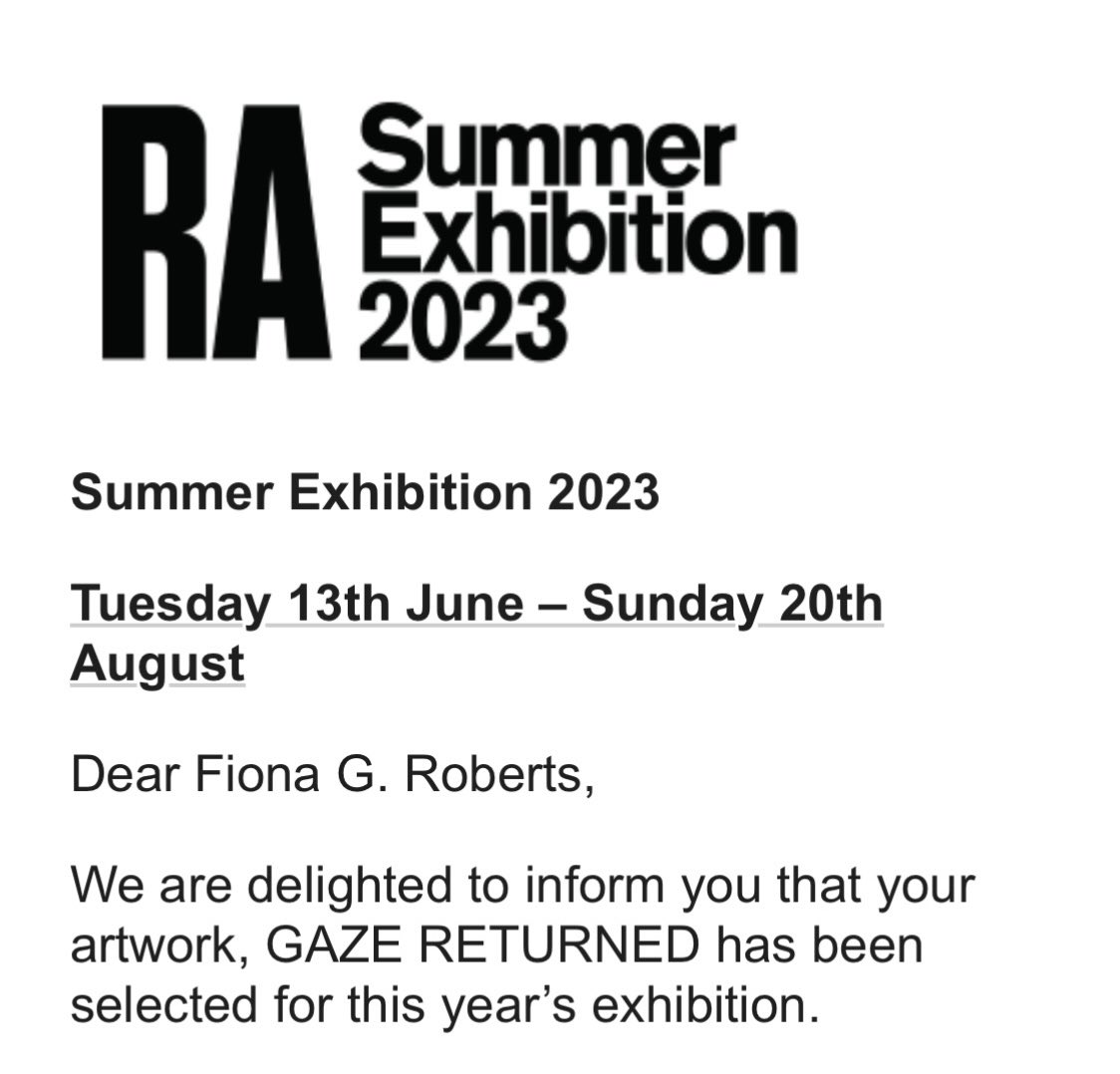 FionaGRoberts's tweet photo. Opening soon! Thank you @royalacademy and #davidremfry RA for selecting my painting for the Royal Academy Summer Exhibition.
#summerexhibition #rasummershow #onlyconnect #art #painting #summershow #royalacademy #oilpainting #rasummerexhibition #royalacademyofarts https://t.co/zUJnwZB7js