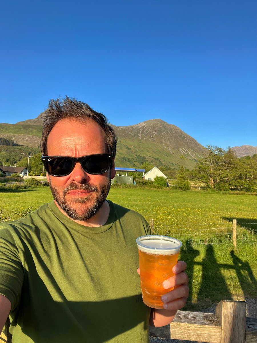 Big birthday Eve 
End of a long day driving to Glencoe
It’s warm
The beer is cold! 
#bigbirthday