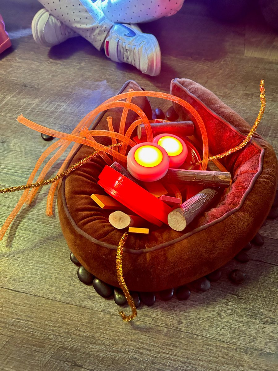 kcce_yr's tweet photo. Let’s make a 🔥  
The children in the Troopers room at St Monica made an indoor fire pit this morning using loose parts.  Different conversations were made and the children’s imagination came to life. We decided to also roast marshmallows and sing camp fire songs https://t.co/NCqT5B1n3A