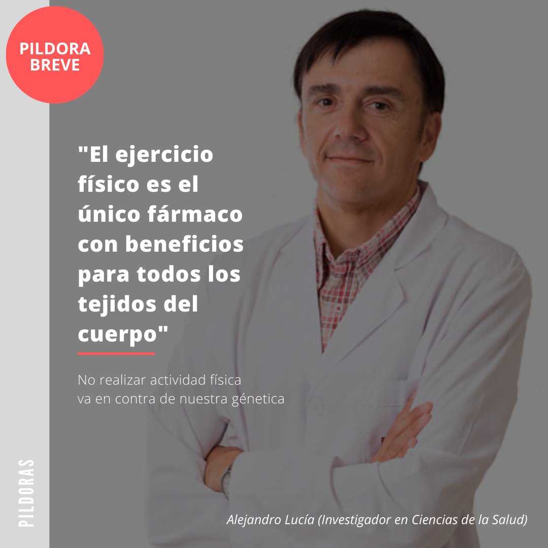 💡 Sencillo y directo, hemos nacido por y para movernos; ¿estás de acuerdo con el Dr. Lucía? 
#sinciencianohayfuturo #salud #ejercicio #polipildora