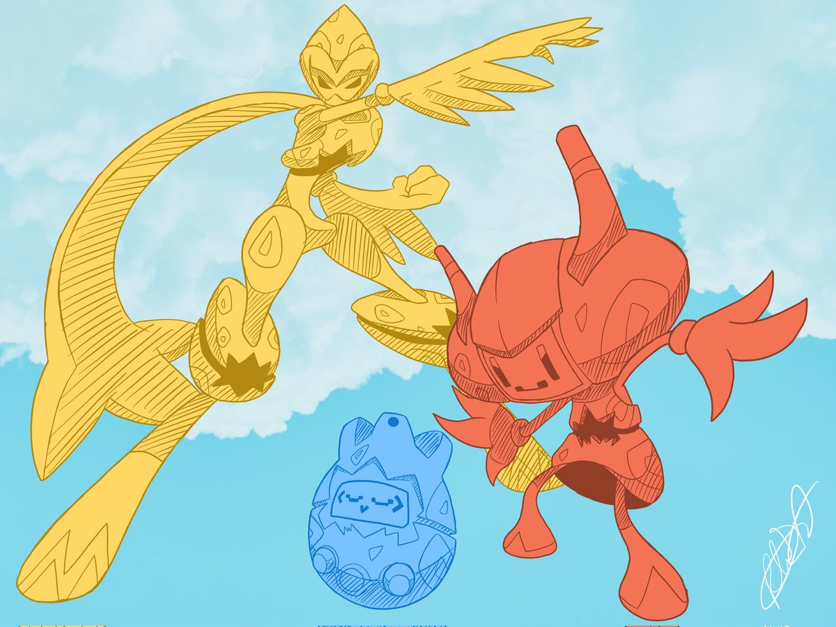 pokemachei's tweet photo. 14K LIKES????? WHOA THANK YOU SO MUCH!!! I'm glad y'all are enjoying these guys, and I'll keep making cool fakemon for y'all to enjoy! 💪 (Also shout out to all the Billy Hatcher 🐣 &amp; Kamen Rider fans in the comments 🦗)

#Pokemon #fakemon #TogepiTime https://t.co/BnTzo00vpK
