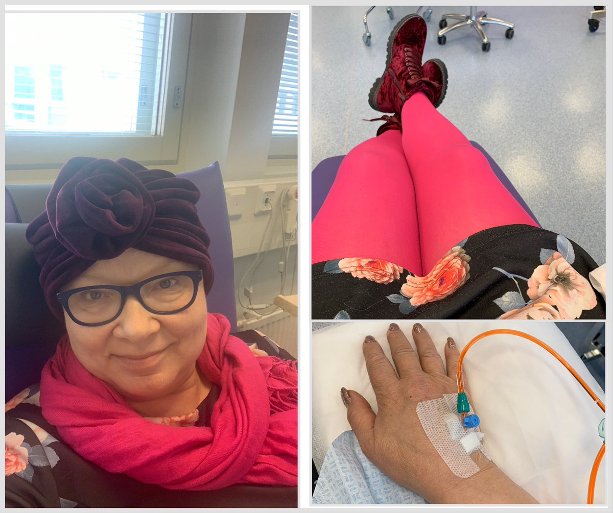 Hiphei. Eilen oli sytostaatit 5/6. Sivuoireet ovat pikkuhiljaa vähentyneet varsinkin sytostaattien vaihduttua. En kaipaa myöskään valkosolun kasvutekijää ja luukipuja. Lihasheikkouskin hellittää vaikka väsymys painaakin. Asia kerrallaan - ja mielikin rauhallinen. #rintasyöpä