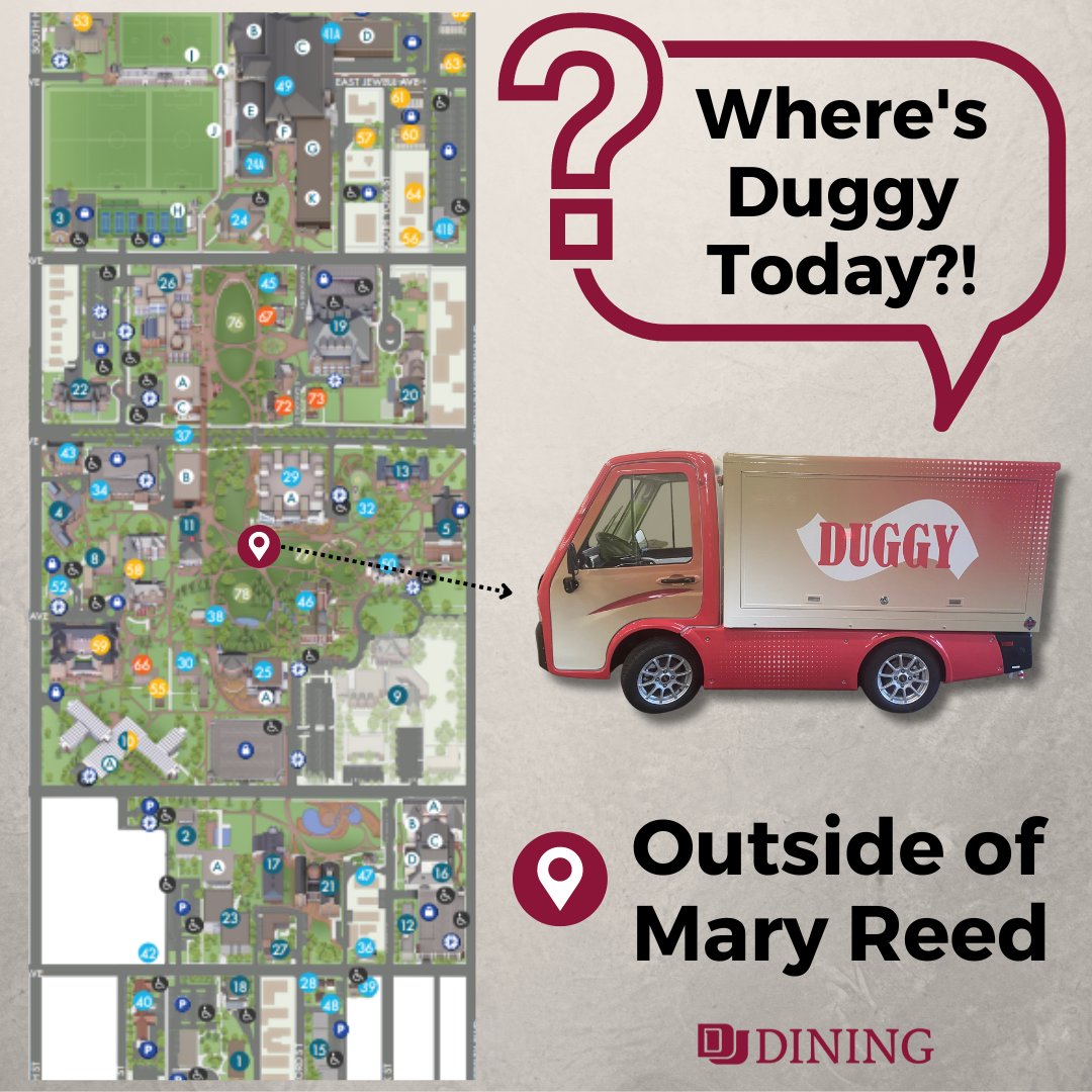DU_Dining_'s tweet photo. Calling all barbecue lovers! Get ready to have your taste buds blown away by the flavors and mouthwatering goodness of our BBQ food truck. Join us outside of Mary Reed on the North Side of the Building today to see what you've been missing. #DUDining #Duggy  #BarbecueBliss https://t.co/Q6KYfXehC7