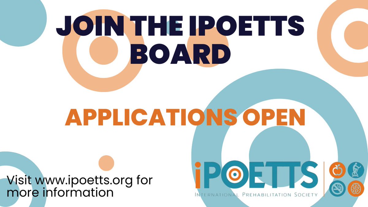 Do you have a passion for prehabilitatation and exercise testing and interested in joining the iPOETTS board? Applications are invited for 2 x trainees & 1 x AHP. More details here: shorturl.at/hHN19 #prehabilitation #education #medical #trainee #AHP