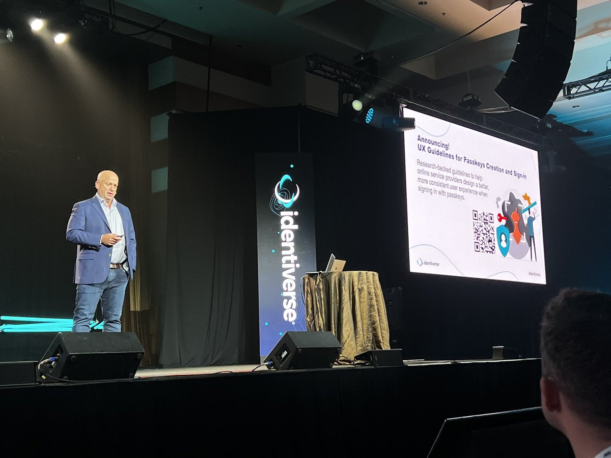 FIDOAlliance's tweet photo. UX guidelines for #passkeys are here. An incredible amount of work has gone into this to enable a better sign in flow with passkeys. Thrilled to announce this today &amp; get the industry’s feedback to continue growth and iteration in this space. https://t.co/8m13KPtsP4 #identiverse https://t.co/Z8WGPtURY7