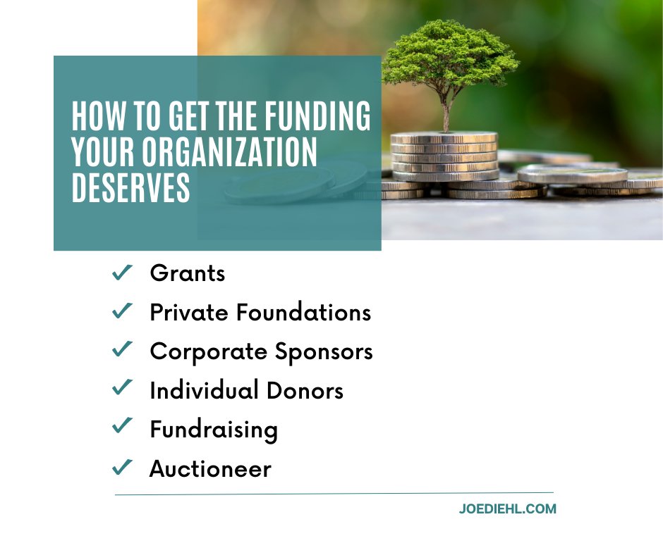 Looking for funding solutions?  Look no further than joediehl.com! 

Contact us today to learn how we can help your organization get the funding it deserves!

#fundingoptions #fundingtips