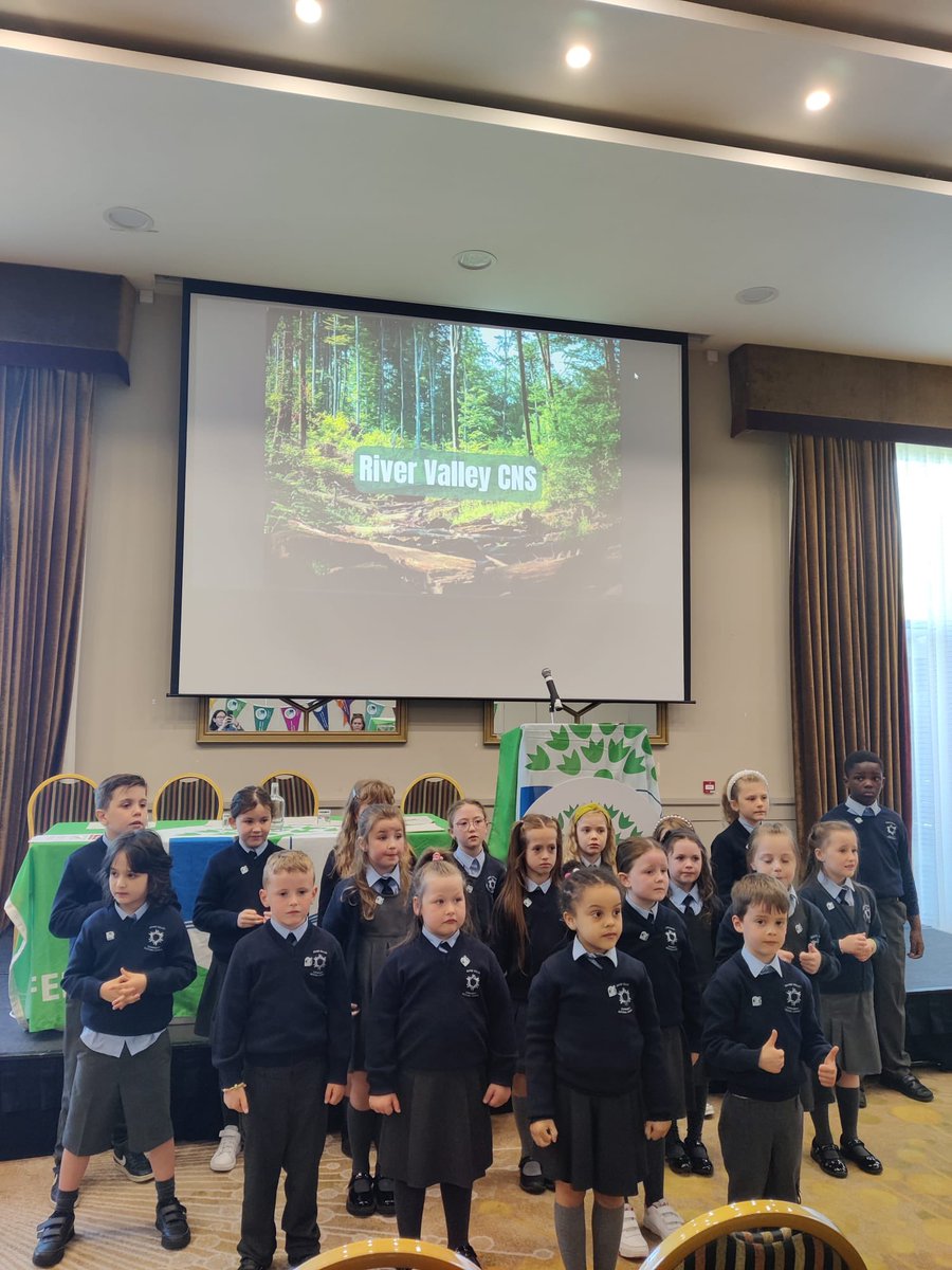 A huge congratulations to our whole school community on achieving our 1st Green Flag for litter &amp; waste. Students from jun infants - 2nd class performed our school song, Grow Together at the award ceremony. We were the only school performing on the day. They made us all so proud!