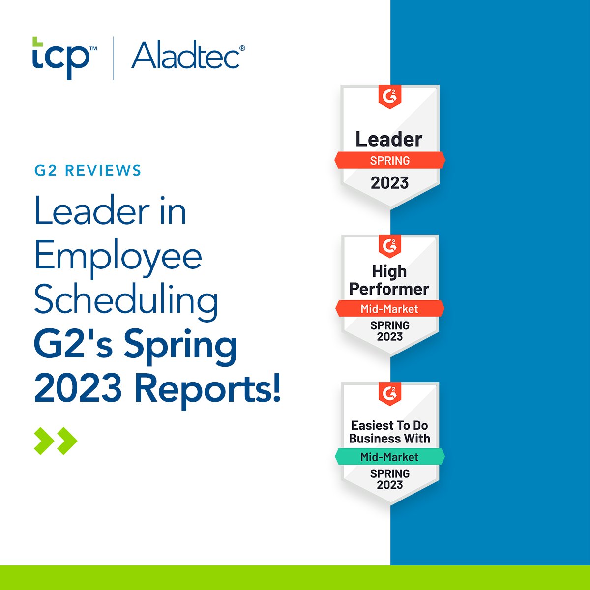 tcpsoftware's tweet image. Aladtec is proud to be named a Leader in Employee Scheduling, according to G2 reviewers! See what users have to say about us! bit.ly/3M3WBNU
