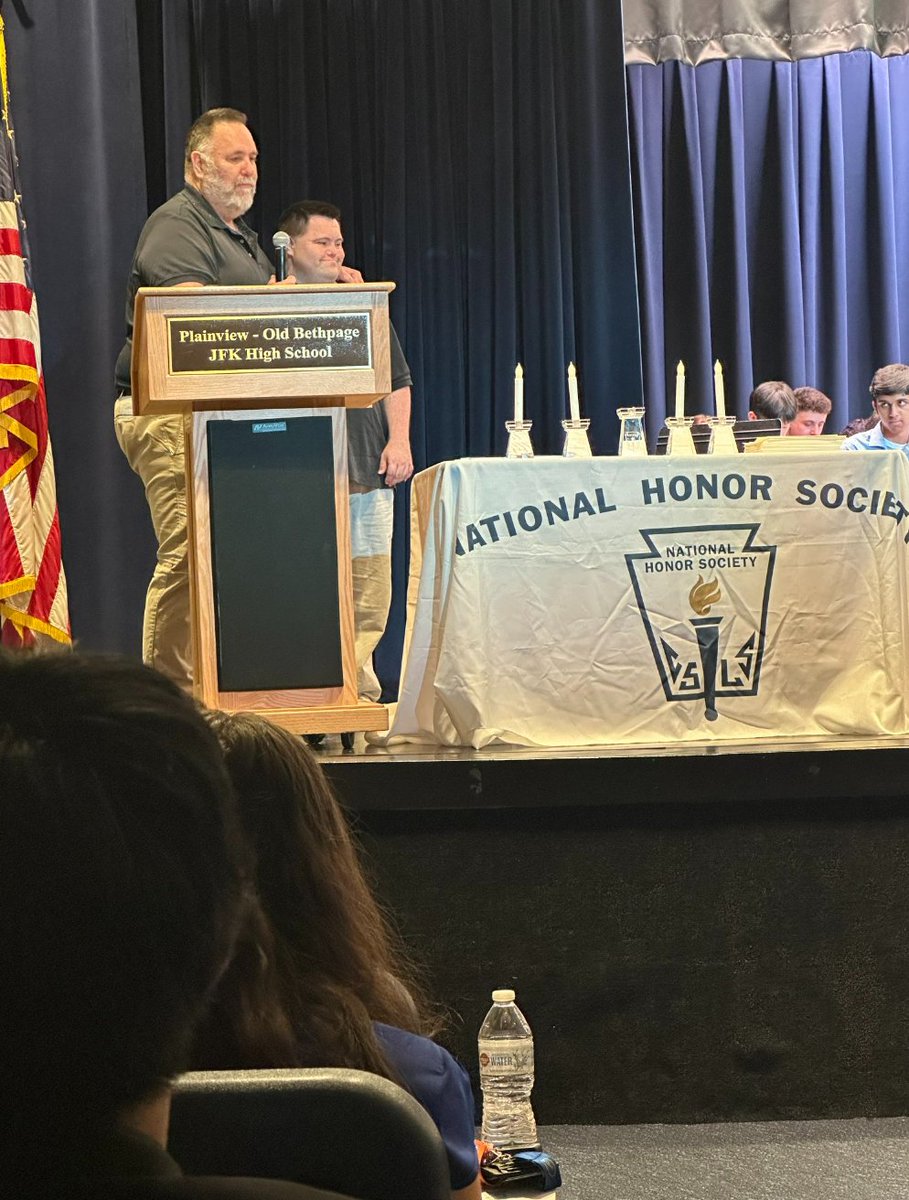 wahooomarket's tweet photo. Mark and John spoke at the National Honor Society Induction ceremony on Tuesday. They were terrific and the audience was really engaged. They received a well-deserved standing ovation. https://t.co/XIn3wAFgp9