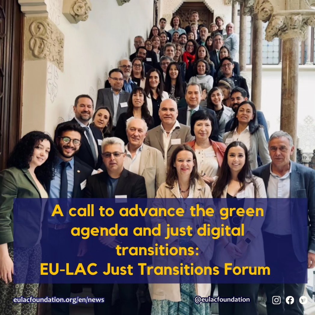 eulacfoundation's tweet image. On 15-16 May 2023, the EU-LAC Just Transitions Forum brought together experts and representatives of civil society organisations specialising in #climatechange, #energy and #digitaltransitions. ⚡️🌱

ℹ️ eulacfoundation.org/en/participant…