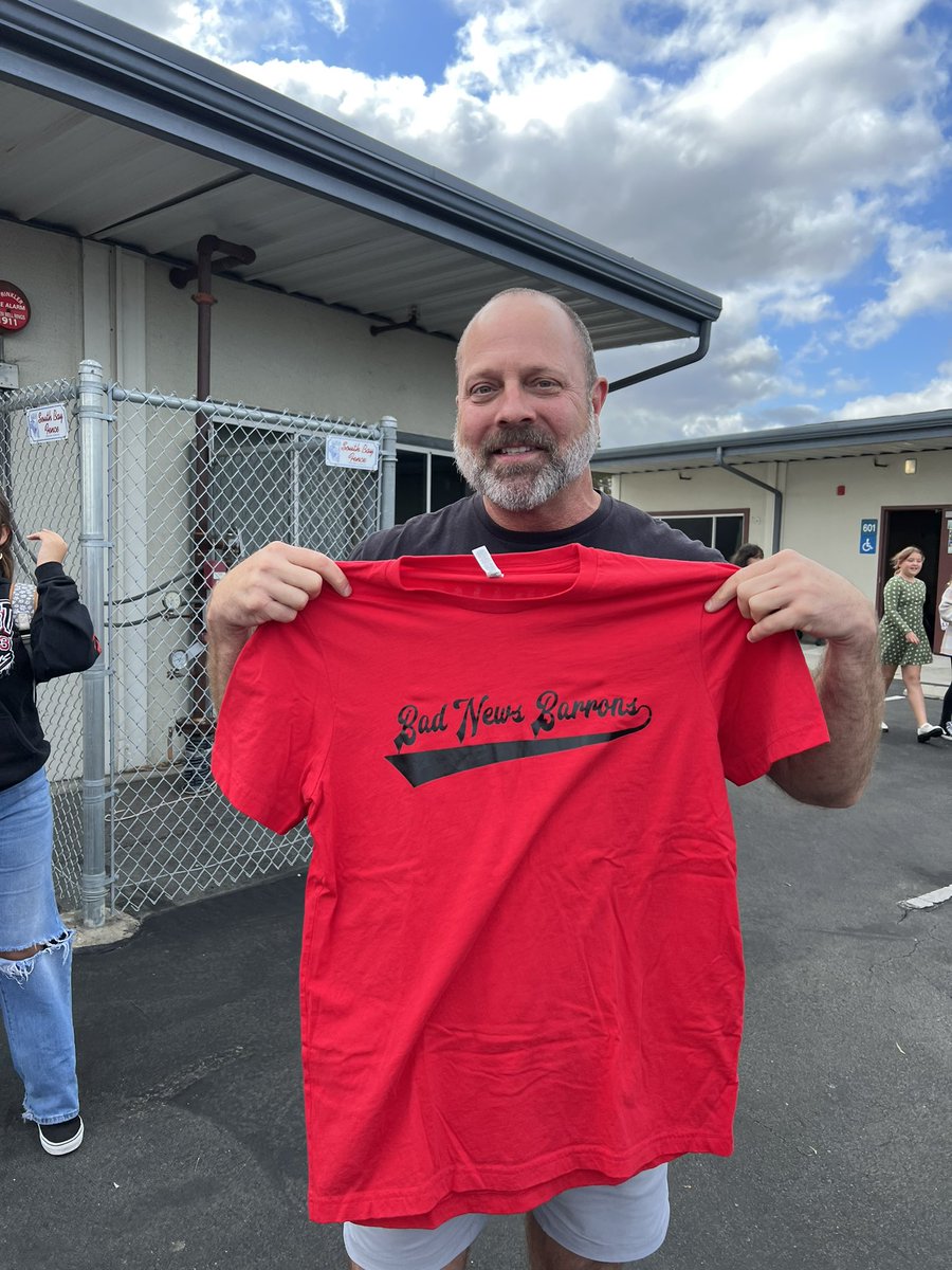 Halecrest Elementary (@halecrestschool) on Twitter photo We surprised our Speech Therapist, Mr. Brandon Barrón with a team t-shirt, The Bad News Barrons for his last Staff vs. 6th grade yearly Kick Ball Game. Mr. Barrón is moving back to Georgia. We sure will miss him!!!! <a href="/HalecrestPTA/">RoadRunnersRise</a> We surprised our Speech Therapist, Mr. Brandon Barrón with a team t-shirt, The Bad News Barrons for his last Staff vs. 6th grade yearly Kick Ball Game. Mr. Barrón is moving back to Georgia. We sure will miss him!!!! <a href="/HalecrestPTA/">RoadRunnersRise</a>