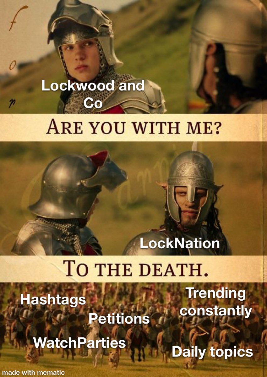 Love the memes for Lockwood and co. Share and retweet. 
We will #SaveLockwoodandCo #SkullandCo